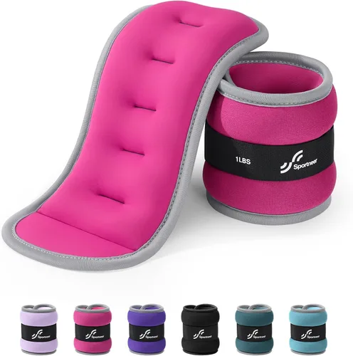 Sportneer Pesas de tobillo para muñeca, par de pesas de 1/2/4/6/10 libras para hombres, mujeres, niños, entrenamiento de fuerza, juego de pesas de