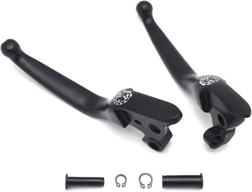 Miniatura 5 de HongK - Palanca de mano de embrague de freno de calavera negra para motocicleta compatible con H-D 08-13 Touring Trike 14-posterior FLHR