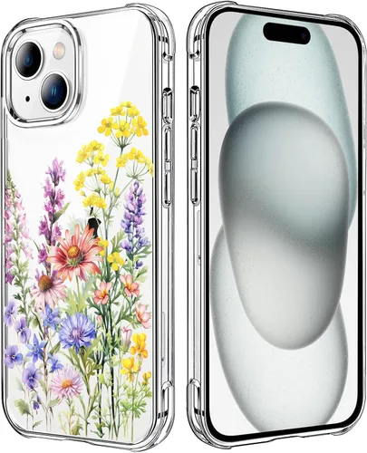 Miniatura 83 de Funda transparente de girasol compatible con iPhone SE 2022 SE 2020 7 8, funda trasera floral para niñas y mujeres, funda protectora transparente