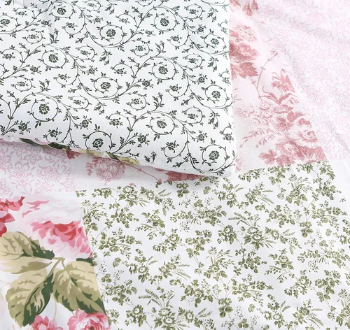Miniatura 10 de Laura Ashley Inicio - Juego de edredón tamaño individual, ropa de cama reversible de algodón, incluye funda a juego con funda de almohada europea
