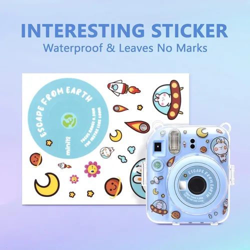 Miniatura 3 de Funda rígida transparente mejorada con adhesivo de bricolaje para cámara instantánea Fujifilm Instax Mini 12, funda transparente Instax Mini 12
