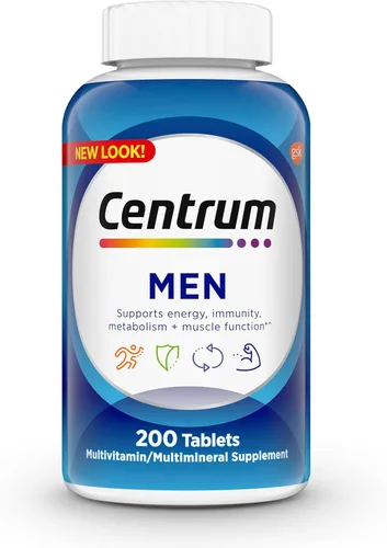 Centrum Multivitamínico para hombres, suplemento multivitamínico/multimineral con vitamina D3, vitaminas B y antioxidantes, sin gluten, ingredientes
