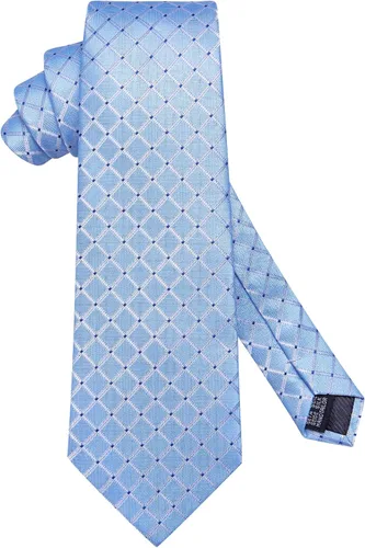 Miniatura 240 de Hi-Tie Corbatas de seda para hombre, diseño de cachemira a rayas, con bolsillo, gemelos cuadrados, conjunto formal de negocios