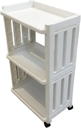 Carrito de Almacenamiento con Ruedas Organizador Delgado con Estantes de 3 Niveles para Lugares Estrechos Unidad de Estantería Móvil Torre para