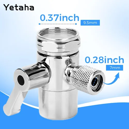 Miniatura 4 de Yetaha Válvula desviadora de grifo de 3/8", adaptador divisor de grifo de baño de cocina para pieza de repuesto de tubo, conector de fregadero