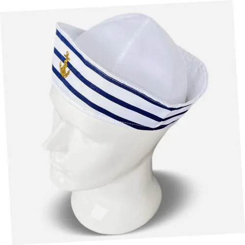 Miniatura 2 de Sombrero de capitán para hombres y mujeres y sombrero de marinero a rayas, accesorio de cosplay para fiestas en barcos, escenarios y eventos