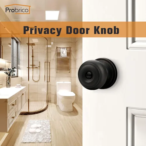 Miniatura 2 de Probrico - Pomo de puerta de bronce aceitado, perillas interiores de bronce para baño, perillas de privacidad para puerta de dormitorio con Bronce