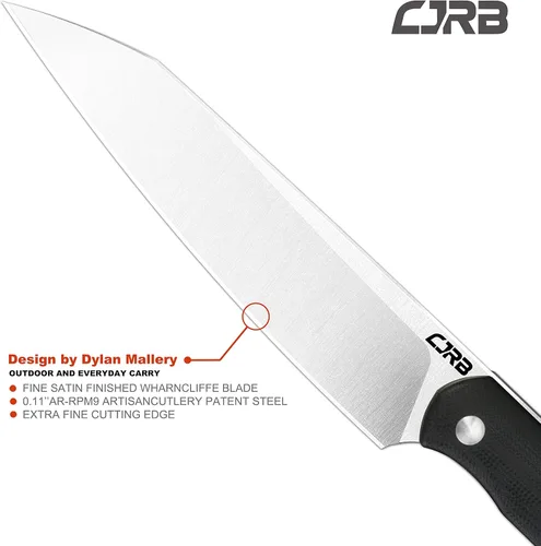 Miniatura 3 de CJRB CUTLERY Cuchillo táctico Silax (J1921) AR-RPM9 Hoja de acero en polvo Negro G10 Mango Cuchillo de bolsillo Cuchillo de hoja fija Cuchillo EDC