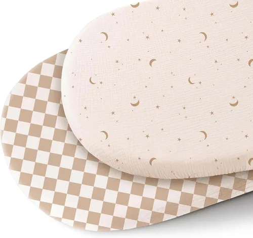 Miniatura 11 de Konssy Sábanas de muselina para cuna de bebé para niña y niño, paquete de 2, sábanas ajustadas transpirables para colchón de cuna de bebé, aptas