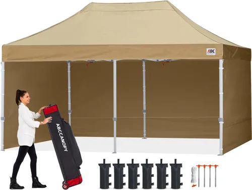 Miniatura 35 de Abccanopy - Toldo de 10 x 10 pies, con paredes laterales, sombra instantánea, con bolsa con ruedas para guardarlo. Incluye 4 bolsas de lastre, Azul