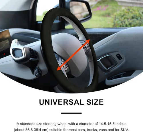 Miniatura 7 de Funda térmica para volante de 15 pulgadas, 12 V, cubierta protectora para volante con calefacción para invierno, universal, adecuada
