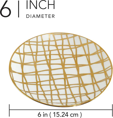 Miniatura 8 de Juego de Tazas de Café y Té de Porcelana Matrix Gold – Porcelana Fina Premium con Elegante Acabado Chapado en Oro, Vajilla de Lujo para Comidas