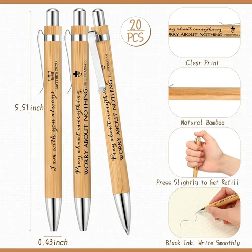Miniatura 3 de Fuutreo Juego de 40 piezas de regalo cristiano con versículos de la Biblia, diarios de oración, bolígrafos inspiradores religiosos, mini cuaderno