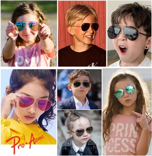 Miniatura 2 de Pro Acme Gafas de sol polarizadas pequeñas de aviador para niños y jóvenes de 3 a 18 años con dos tamaños 1.969 in 2.047 in