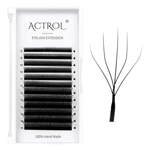 Miniatura 42 de Extensiones de pestañas 4D W, color negro, 0.003 in, rizo D, 0.315 in, volumen individual, YY, extensiones de pestañas en forma de W, fáciles