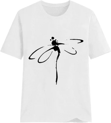 Miniatura 2 de Camiseta con estampado de animales para mujer, camiseta de libélula divertida, linda camiseta de manga corta, blusa de primavera 2023, camisas