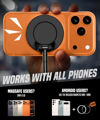 Miniatura 9 de GolbinBox Soporte magnético de teléfono de gimnasio para MagSafe, soporte de doble imán de metal para iPhone y Android, triple eje ajustable