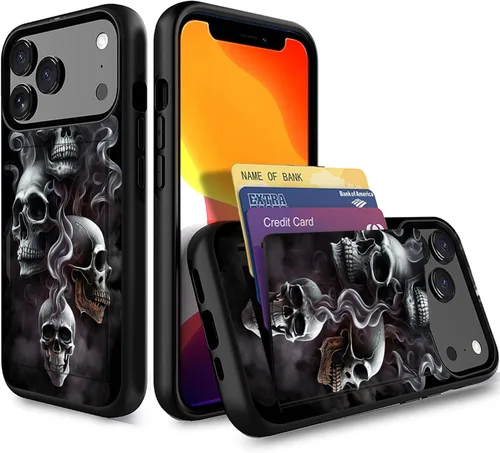 Miniatura 111 de Funda para iPhone Air, funda tipo cartera con ranura para tarjeta oculta, a prueba de golpes, TPU y PC, funda protectora de doble capa para iPhone