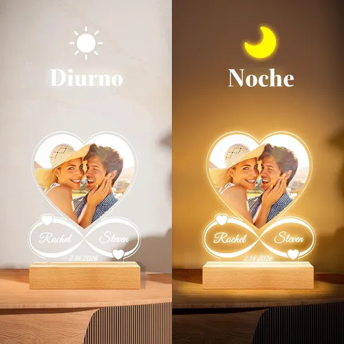 Miniatura 4 de Jkolalin Marcos de fotos personalizados con foto, marco de fotos personalizado con luz nocturna, marco de fotos personalizado, regalos de Estilo 11