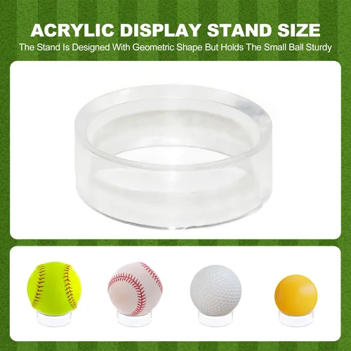 Miniatura 6 de Estuche de exhibición de béisbol – 10 piezas de acrílico transparente, caja de almacenamiento de recuerdos de autógrafo, soporte pequeño para pelota