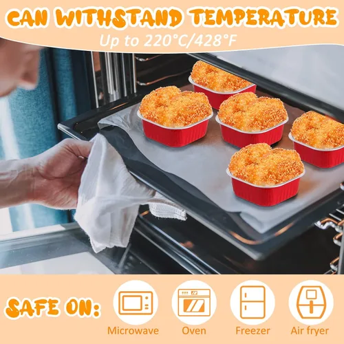 Miniatura 3 de Aoriher - Juego de 150 piezas de moldes para pasteles mini con tapas, moldes de aluminio con papel de aluminio, moldes desechables cuadrados de 296