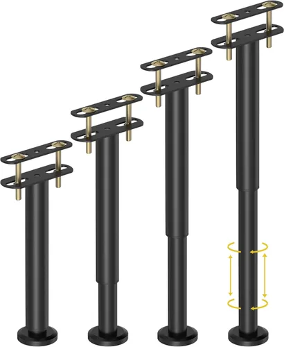 Miniatura 11 de Wlrrcwdttc 4 Patas de Soporte de Cama de Altura Ajustable 7.08-12.6 pulgadas, Patas de Soporte Central del Marco de Cama para Marco de Cama/Listón