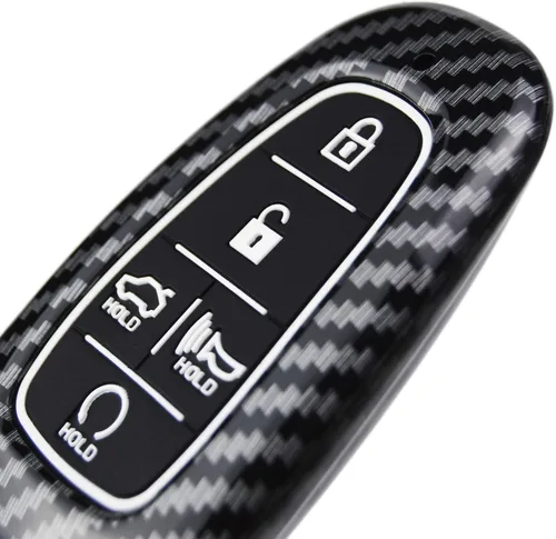 Miniatura 3 de Funda Protectora de Llavero de 2 Capas Hibrida de Carbono para Hyundai Tucson Tuscon Hybrid Se Sel Santa Fe Palisade Sonata Santa Cruz Ioniq 5 Nexo