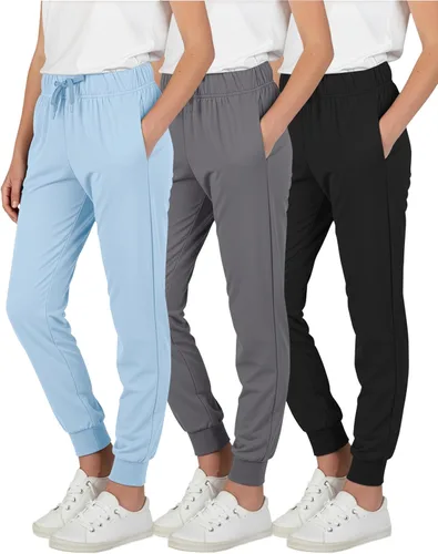 Miniatura 30 de Real Essentials Paquete de 3: pantalones deportivos casuales para niñas (de 7 a 16 años)