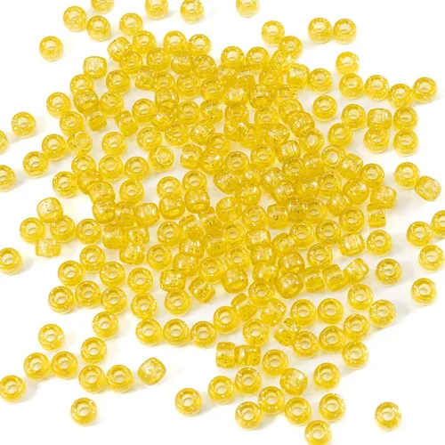 Miniatura 35 de 1000 piezas de cuentas de pony acrílicas de un solo color de 6 x 9 mm a granel para hacer joyas, aretes, trenzado de cabello Azul Oscuro