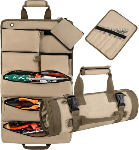 VOGANO Organización portátil de almacenamiento de herramientas blandas, bolsa de herramientas con bolsas desmontables para mecánicos, montaje en
