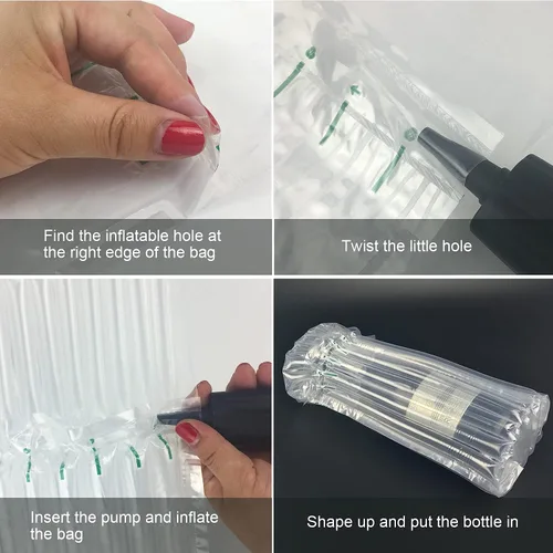 Miniatura 5 de Bolsas protectoras para botellas de vino, equipaje para viajes en avión, paquete de 18 unidades inflables, para envío de botellas de licor, embalaje