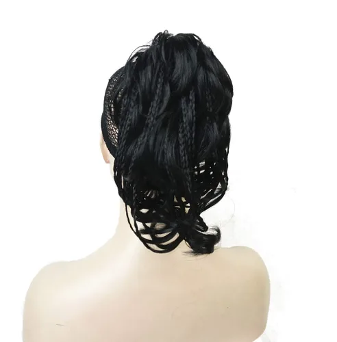 Miniatura 6 de Wiginway - Extensión de pelo sintético trenzado hecho a mano con pinza para la mandíbula, promedio #H16-613 Rubio dorado más claro con reflejos