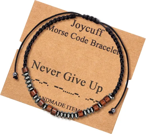 Pulseras inspiradoras de código morse para hombres, mujeres y niñas, Día de la Madre, cumpleaños, Navidad, regalos para mamá, madre, padre, hija,