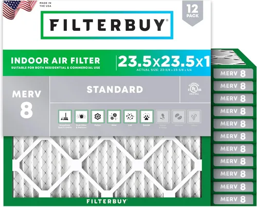 Miniatura 55 de Filterbuy - Filtro de aire de 16 x 25 x 1 pulgadas, MERV 8, Defensa Esencial contra el Polvo y las Alergias (paquete de 12), Filtros plisados