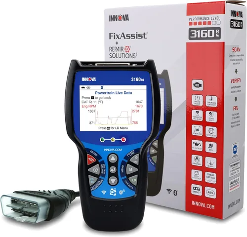 INNOVA Escáner OBD2 3160RS, purgador de frenos ABS, diagnósticos de transmisión del motor ABS SRS, reinicio de luz de airbag, probador de batería de