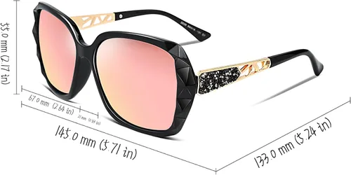 Miniatura 22 de FEISEDY - gafas de sol polarizadas para mujer, marco compuesto brillante B2289