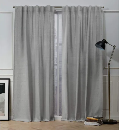 NICOLE MILLER NEW YORK Mellow Slub - Par de paneles de cortinas texturizadas para filtrar la luz, pestañas ocultas y bolsillo para barra, 54 x 84
