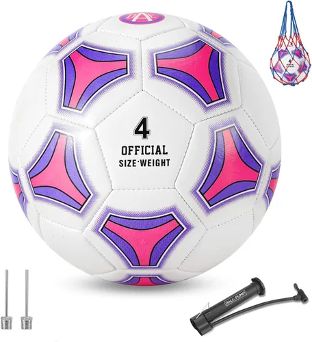 STEEFAN Pink Soccer Ball Full Size 3/4/5 for Kids Outdoor Play,Color Change Soccer Stuff with Official Size Ball Needles and Air Pump,Gift for Kid