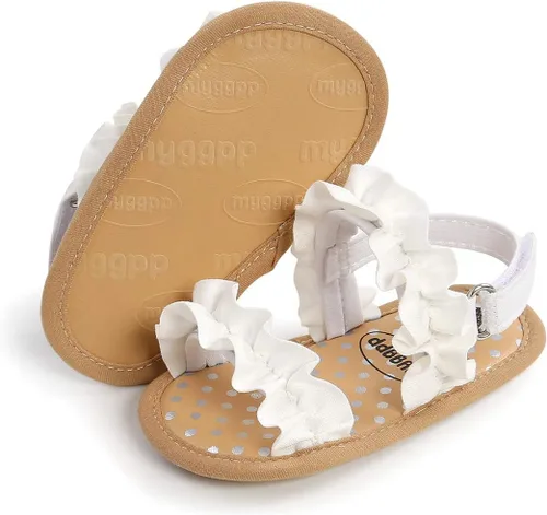 COSANKIM Sandalias de verano para bebés y niñas con suela suave de flores, zapatos de vestir para cuna, recién nacidos, para recién nacidos, para