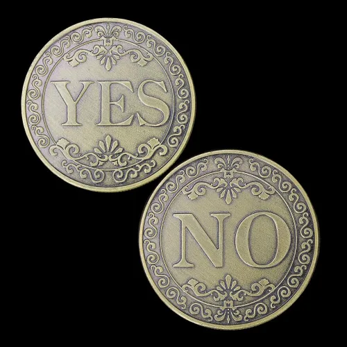 Miniatura 4 de Sí No Challenge Coin Decision Maker Moneda (Bronce)