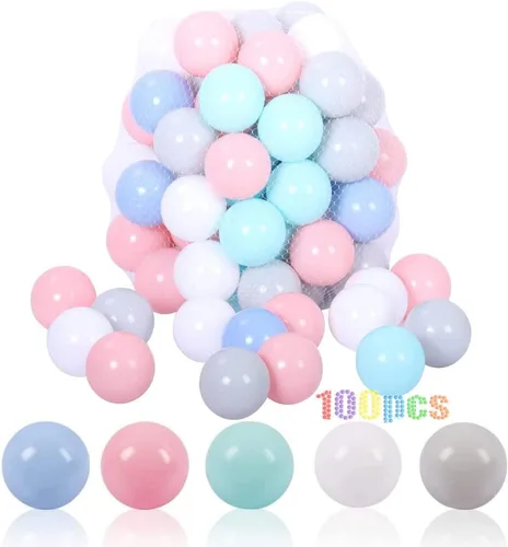 Miniatura 8 de LANGXUN 50 100 200 400 Bolas de Pelotero de Plástico Suave para Niños, Regalo para Cumpleaños de Bebé o Niño Pequeño, Navidad, Pelotero con Tienda
