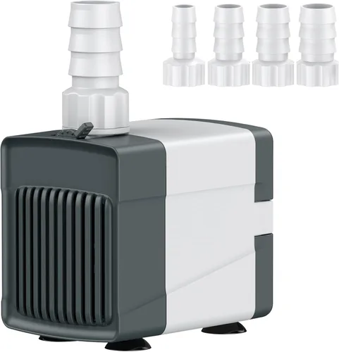 Pawfly Bomba de fuente de 210 GPH, bomba de agua sumergible de 15 W con elevación de 5.2 pies de alto y 4 boquillas, bomba de fuente de agua