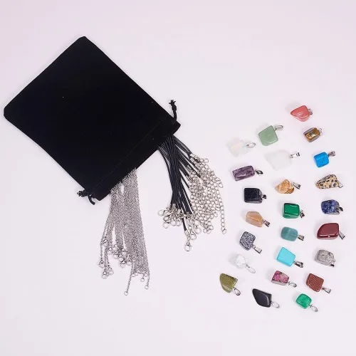 Miniatura 4 de SUNNYCLUE Colgantes de piedras preciosas naturales de cuentas de chakras curativas de forma irregular
