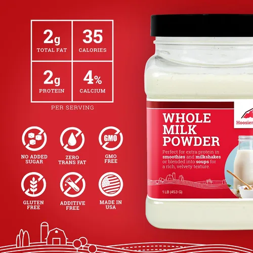 Miniatura 4 de Leche entera en polvo de Hoosier Hill Farm, 1 libra (paquete de 1)