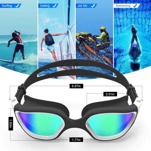 Miniatura 8 de ZIONOR G1 - Gafas de natación polarizadas unisex para mujeres adultas, antiniebla, 100% anti UV, gafas de buceo A0 (polarizado + espejo dorado)