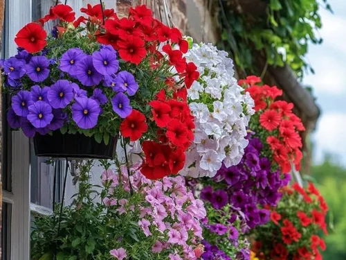 Miniatura 4 de Más de 300 semillas de petunia enana colgantes, color arcoíris mixto, bonsái, flores de grandiflora, semillas de reliquia, sin OMG, para interiores