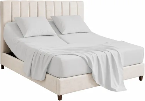 Miniatura 29 de SGI bedding Sábana Queen de 28" con Parte Superior Dividida Flex Head, 100% Algodón Egipcio, Cuenta de Hilos 1000, Sábana Superior Flex para Cama
