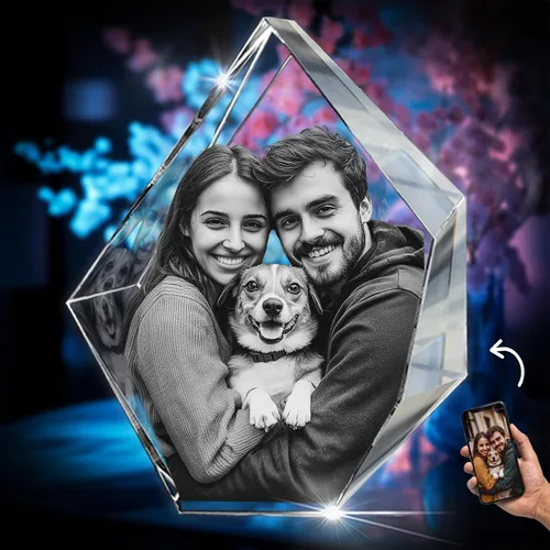 Miniatura 11 de 3D innovation Foto de cristal 3D, regalos conmemorativos personalizados para mamá, papá, esposa, hombres, mascotas, detalle de cristal grabado