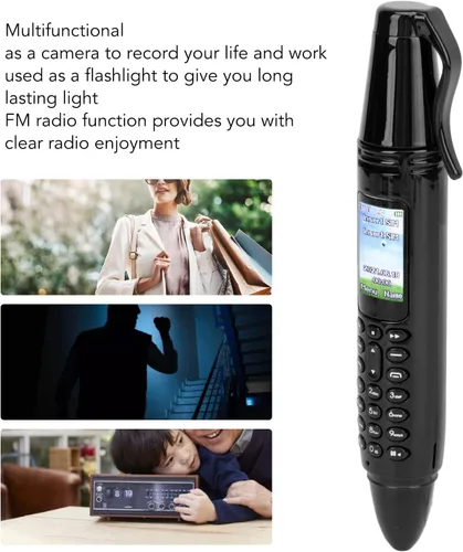 Miniatura 4 de Mini teléfono celular con cámara, linterna, FM, Bluetooth - Dual SIM, bolígrafo