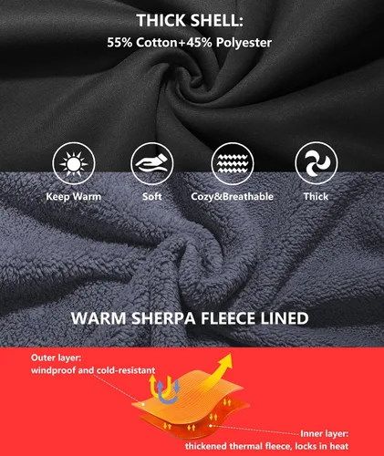 Miniatura 89 de GEEK LIGHTING Sudadera con capucha y cremallera para hombre, forro polar, chaqueta gruesa con capucha para invierno, cálida sudadera atlética